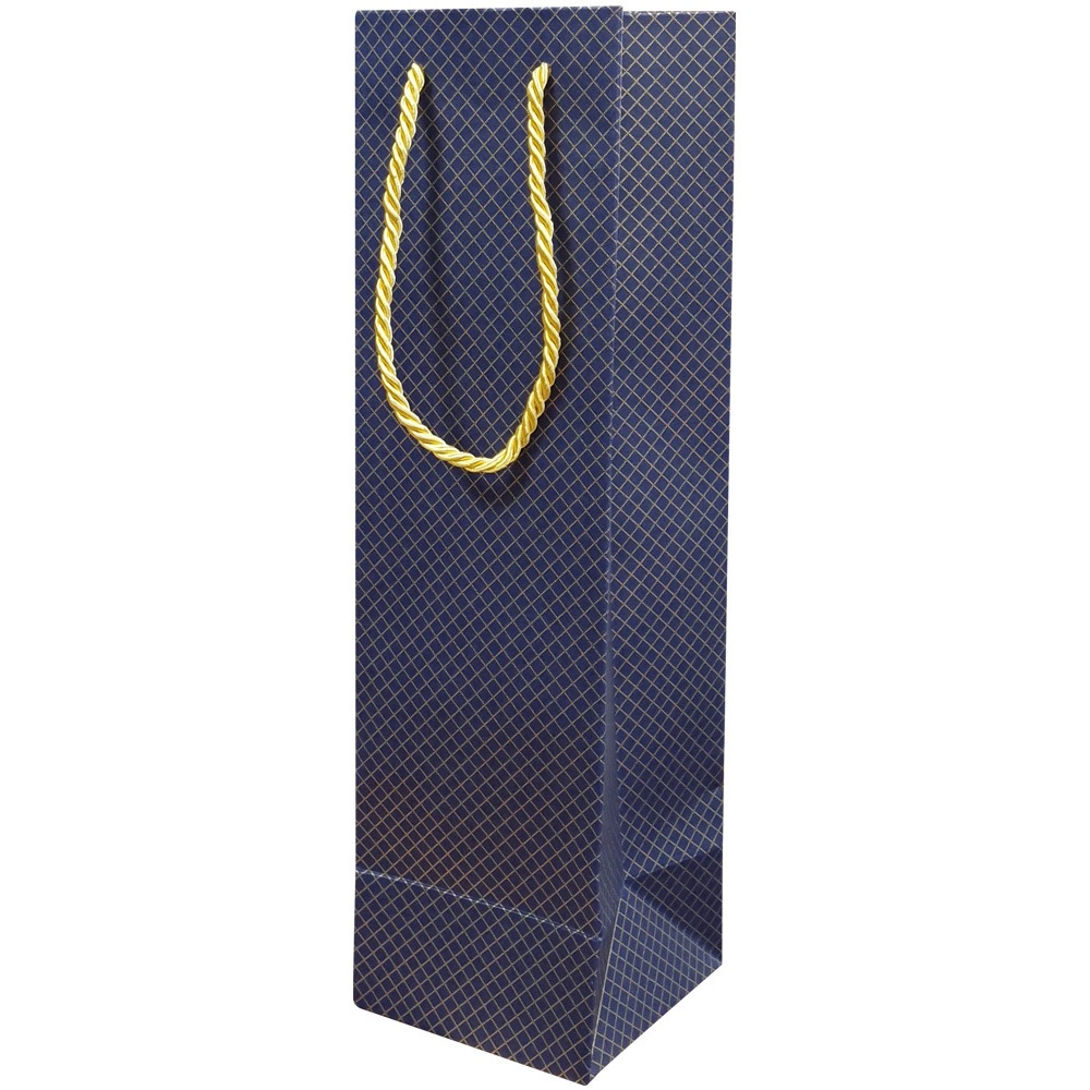 디자인랩 골드다이아몬드쇼핑백-와인용(네이비) 105x105x365mm