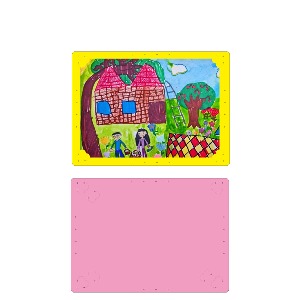 석광 양면작품배경판A4(330x240mm/노랑+분홍)