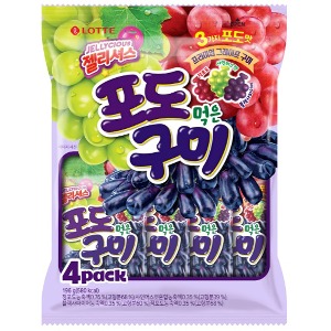 롯데 젤리셔스-포도먹은구미3가지맛 196g(49gx4봉)